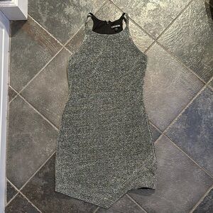 Silver sequin mini dress